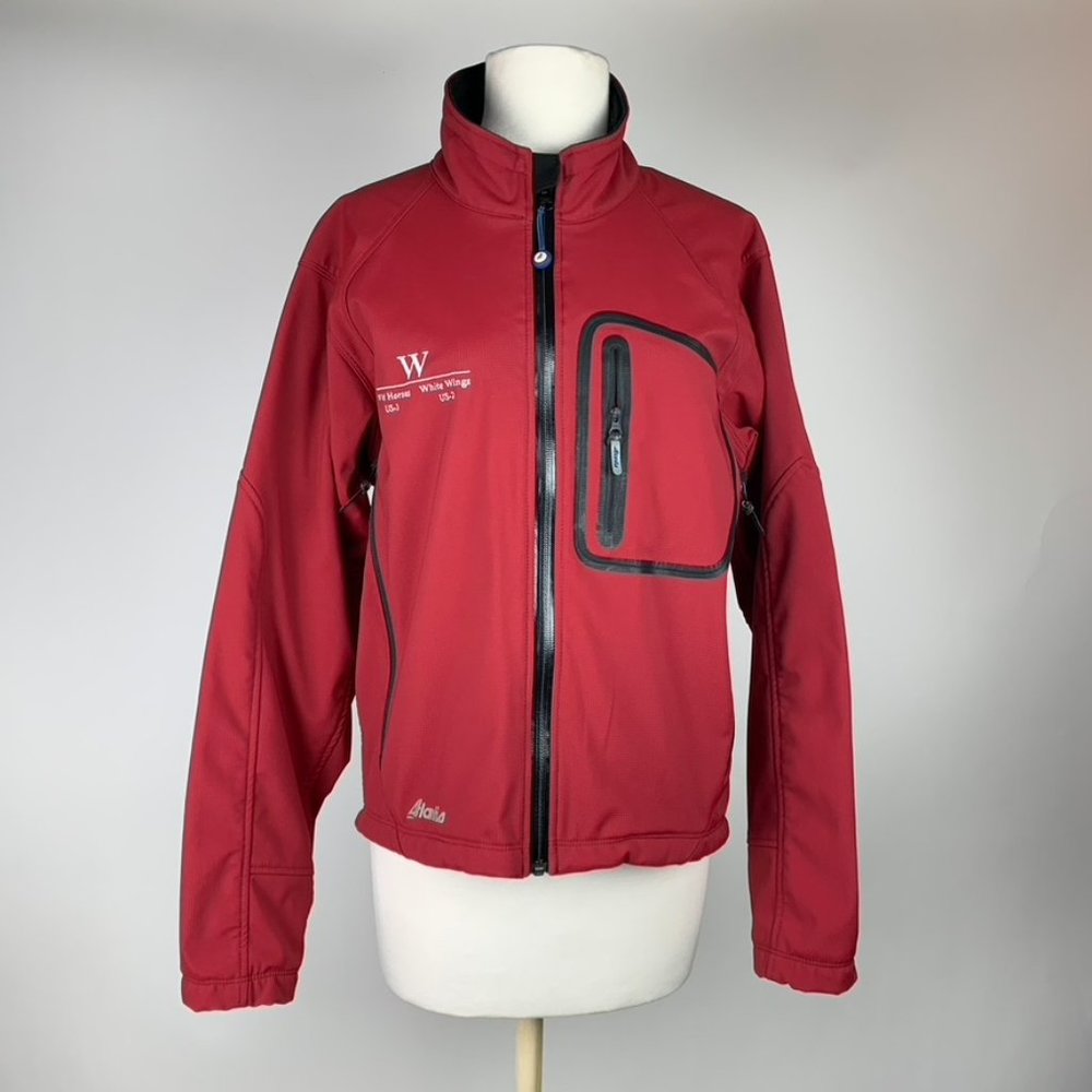 ATLANTIS Weathergear Sailing Jacket Red Zipper Marblehead Embroidered Size XS